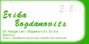 erika bogdanovits business card
